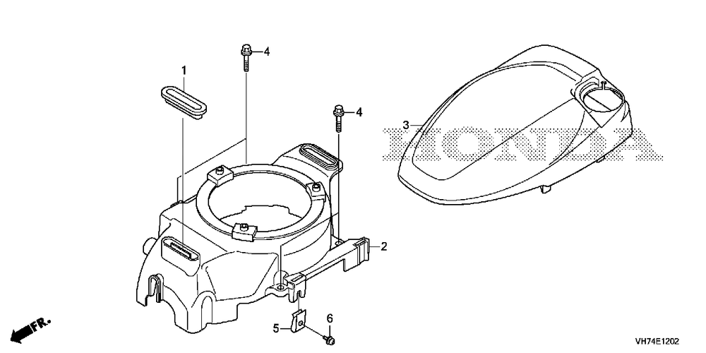 Fan Cover (Hrx217k6) Diagram and Parts List for (Type  HYAA)(MAMA-1000001 - 9999999) Honda Lawn Mower