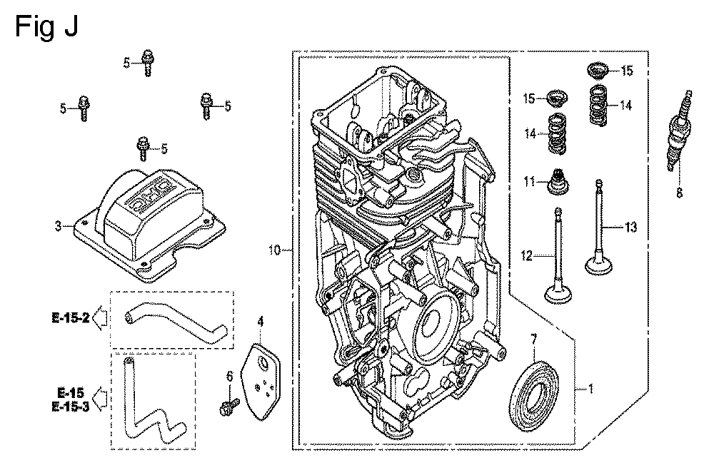 Fig-10 Diagram and Parts List for Type VXU Honda Engine