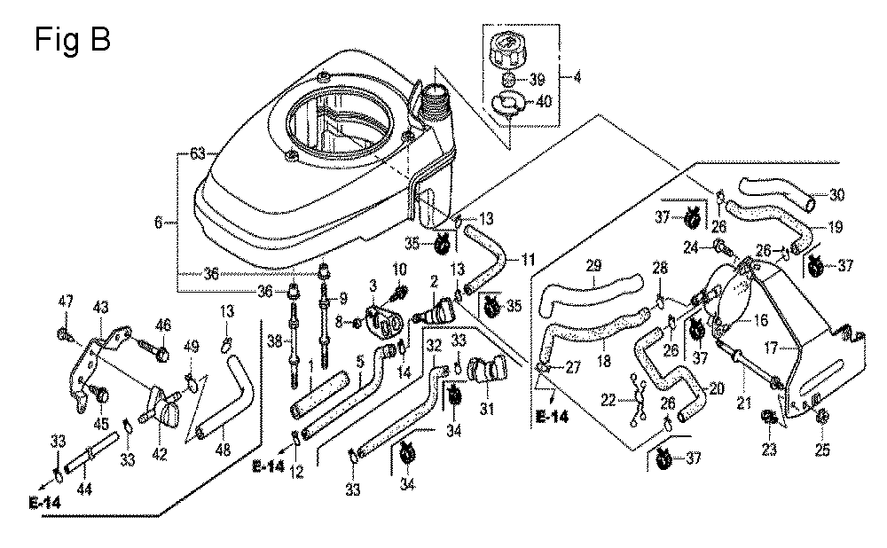 Fig-2 Diagram and Parts List for Type A2A Honda Engine