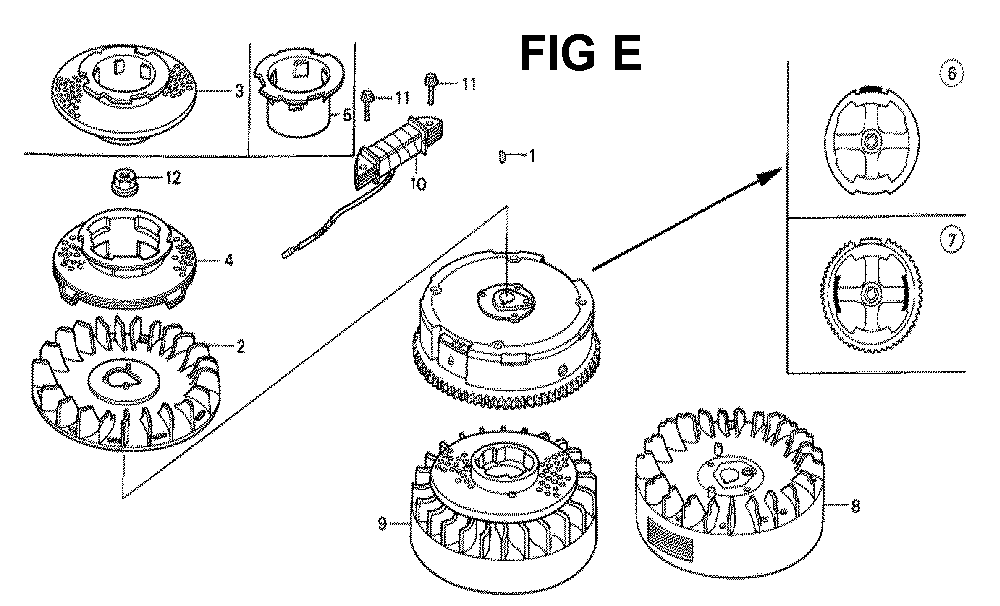 Fig-12 Diagram and Parts List for Type N4C Honda Engine