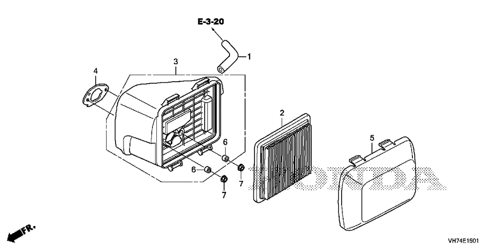 Air Cleaner (Hrx217k6) Diagram and Parts List for (Type  HYAA)(MAMA-1000001 - 9999999) Honda Lawn Mower