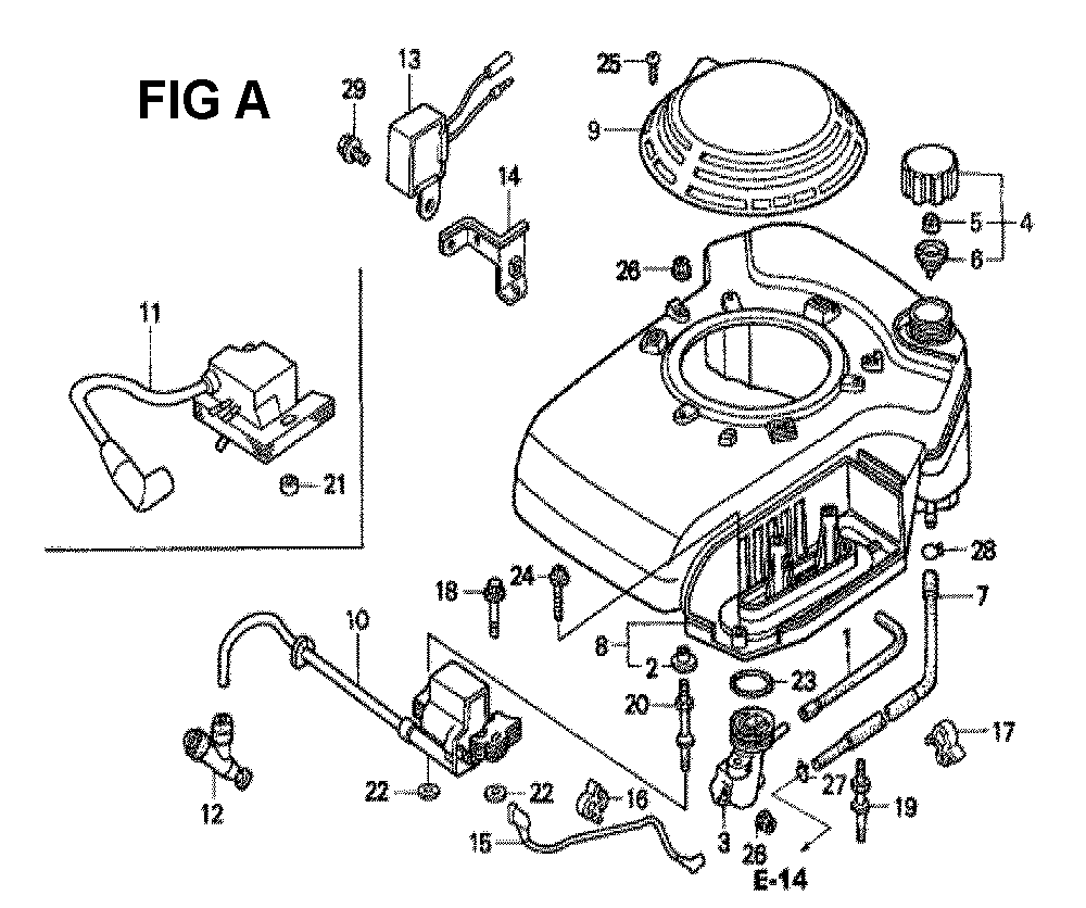 Fig-2 Diagram and Parts List for Type N426 Honda Engine