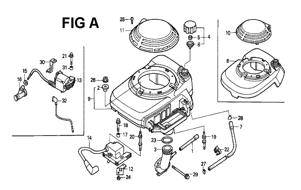 Fig-8 Diagram and Parts List for Type A1K6 Honda Engine