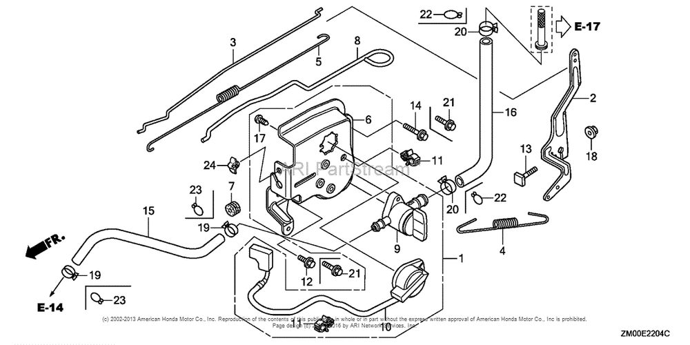 Control (4) Diagram and Parts List for GCV160LA0 (typeN5B)(GJARA-1000001) Honda Engine