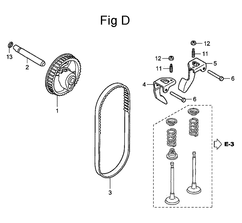 Fig-4 Diagram and Parts List for Type QHA1 Honda Engine