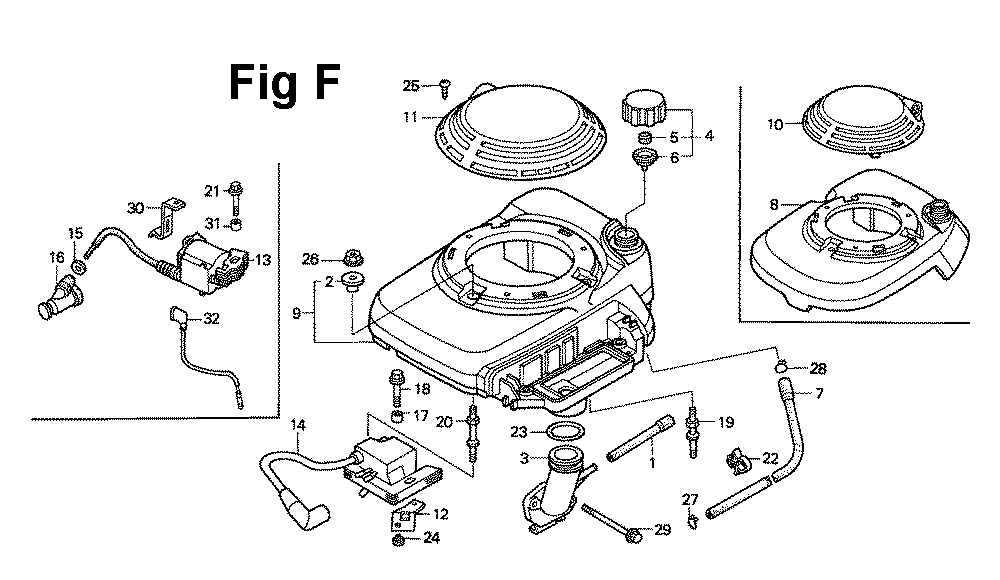 Fig-5 Diagram and Parts List for Type A1 Honda Engine