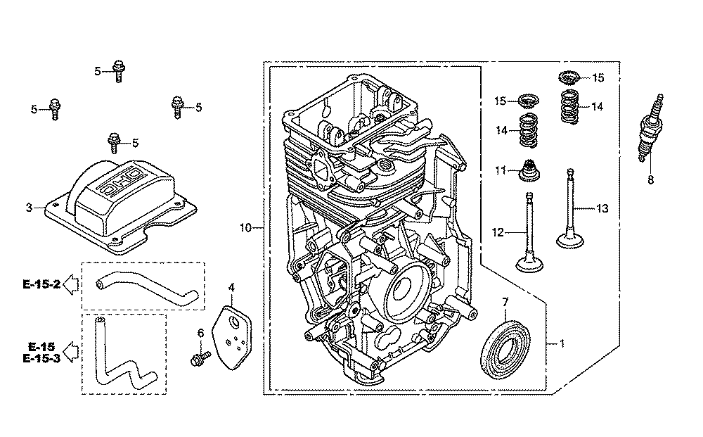 Fig-0 Diagram and Parts List for Type PHA Honda Engine