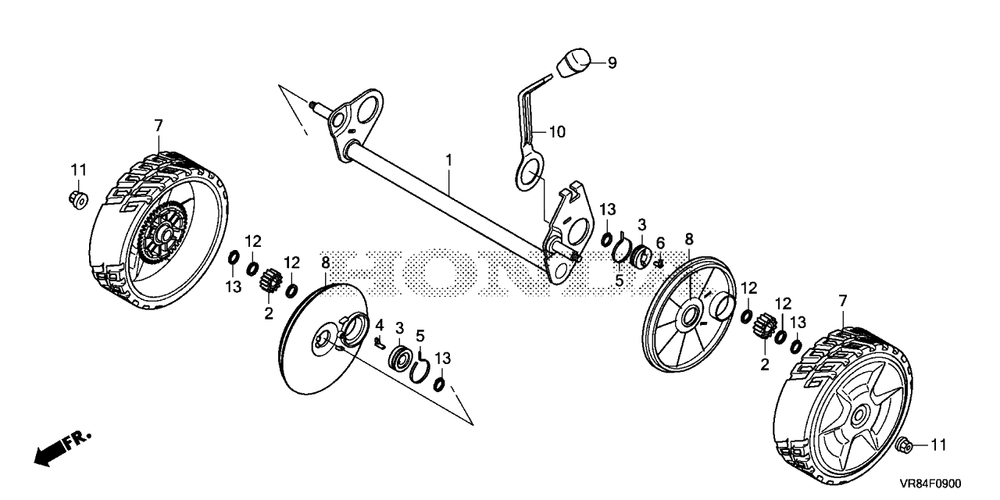 Rear Wheel Diagram and Parts List for (Type  VLA)(MANA-1000001 - 9999999) Honda Lawn Mower