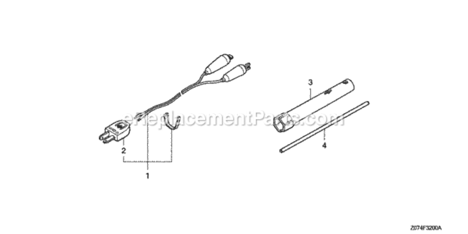 Charge Cord  Receptacle Plug  Tools Diagram and Parts List for AN1 Honda Generator