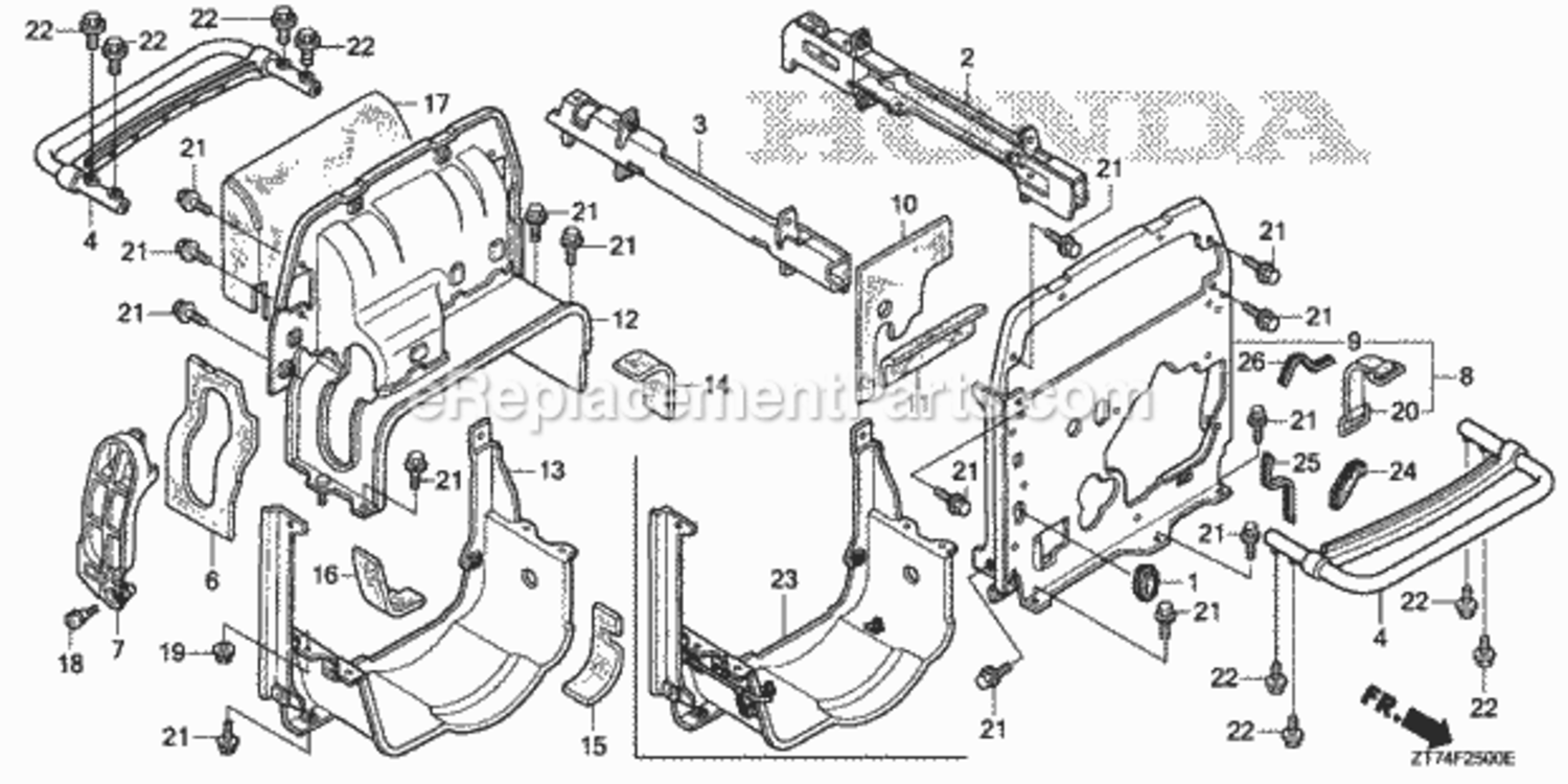 Frame Diagram and Parts List for AA Honda Generator