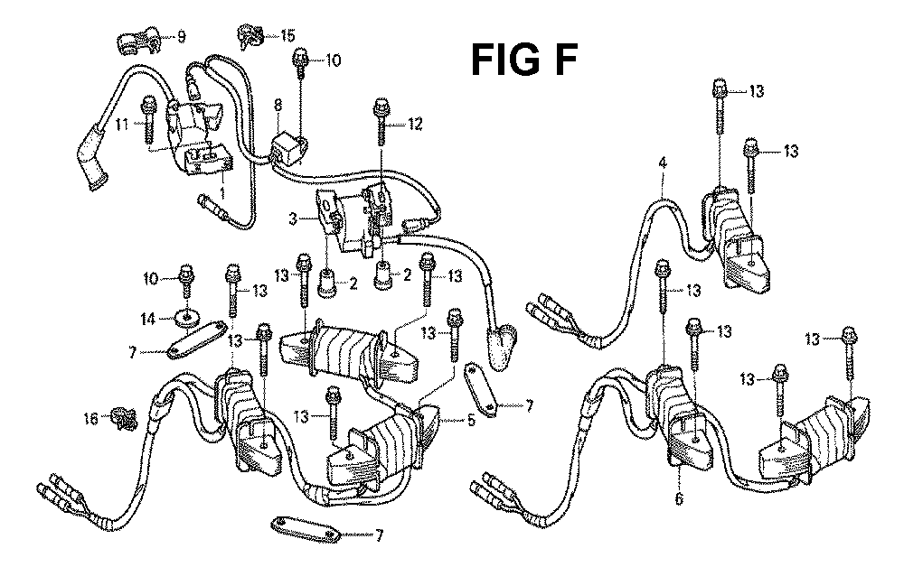 Fig-10 Diagram and Parts List for Type EXA1A Honda Engine