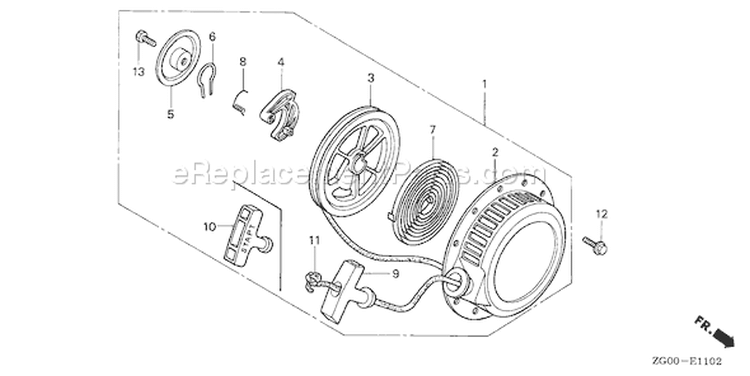 Page P Diagram and Parts List for Type QA - VIN# G100-2000001-2424874 Honda