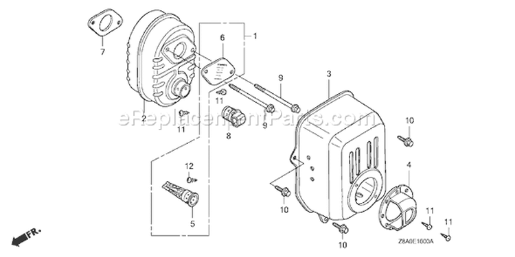 Page M Diagram and Parts List for Type QHA - VIN# GCAHA-3599750-8000000 Honda