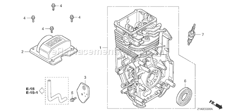 Page F Diagram and Parts List for Type QHA2 - VIN# GCAAA-1000001-7999999 Honda Engine