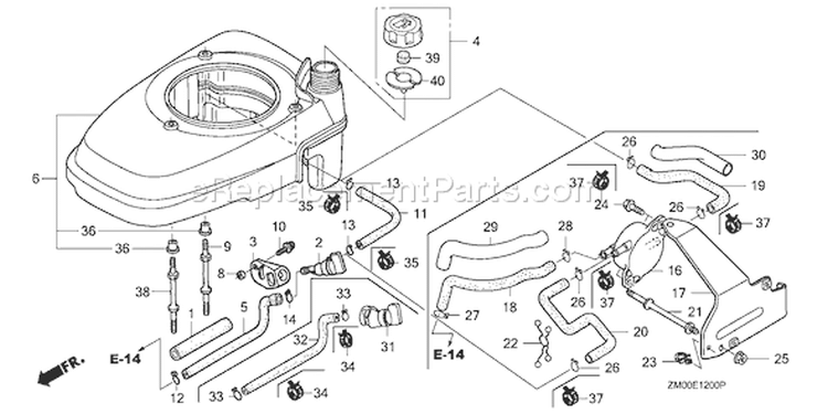 Page G Diagram and Parts List for Type A3A - VIN# GJAEA-1000001-6699999 Honda