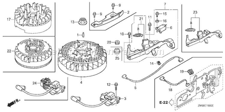 Page H Diagram and Parts List for Type A3A - VIN# GJAEA-1000001-6699999 Honda