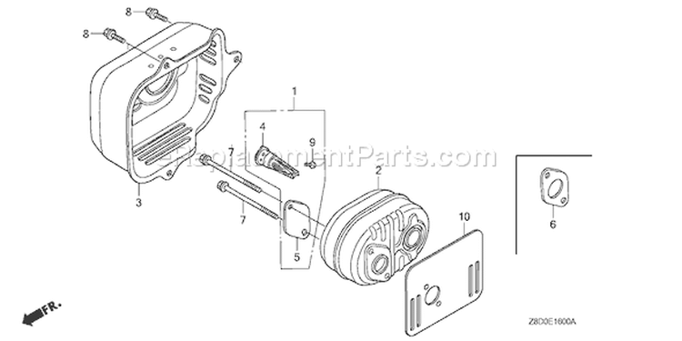 Page K Diagram and Parts List for Type N5AP - VIN# GJAAA-1607129 Honda Engine
