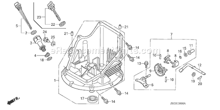 Page L Diagram and Parts List for Type N5AP - VIN# GJAAA-1607129 Honda Engine
