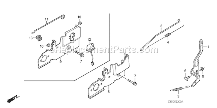 Page D Diagram and Parts List for Type N5AP - VIN# GJAAA-1607129 Honda Engine