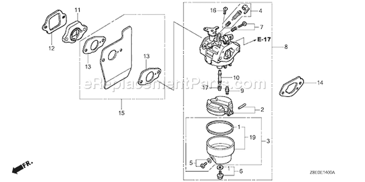 Page C Diagram and Parts List for Type S3A - VIN# GJACA-1035731 Honda