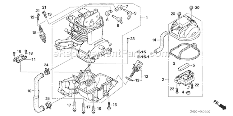 Page D Diagram and Parts List for Type ST3 - VIN# GCART-1000001 Honda Engine