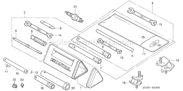Page Q Diagram and Parts List for Type VW12 - VIN# GCAB-1000001-1999999 Honda Engine