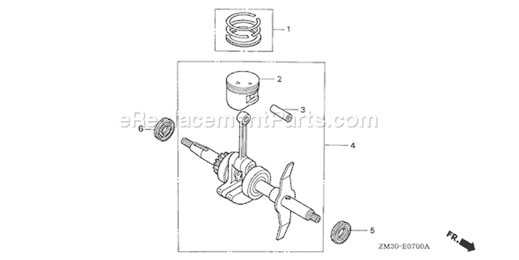 Page K Diagram and Parts List for Type SA - VIN# GCAG-1000001-2099999 Honda Engine