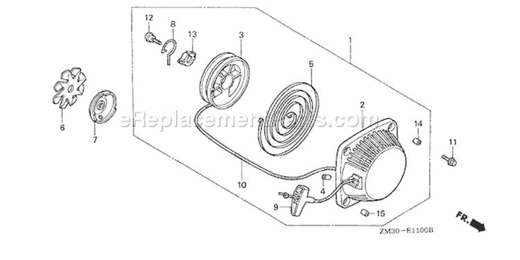 Page L Diagram and Parts List for Type SA - VIN# GCAG-1000001-2099999 Honda Engine
