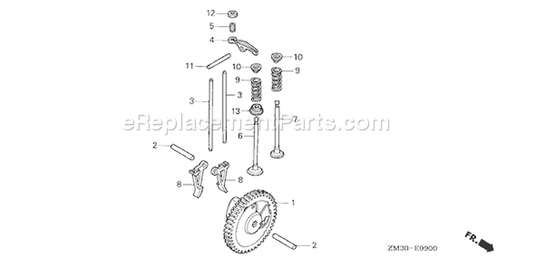 Page B Diagram and Parts List for Type SA - VIN# GCAG-1000001-2099999 Honda Engine