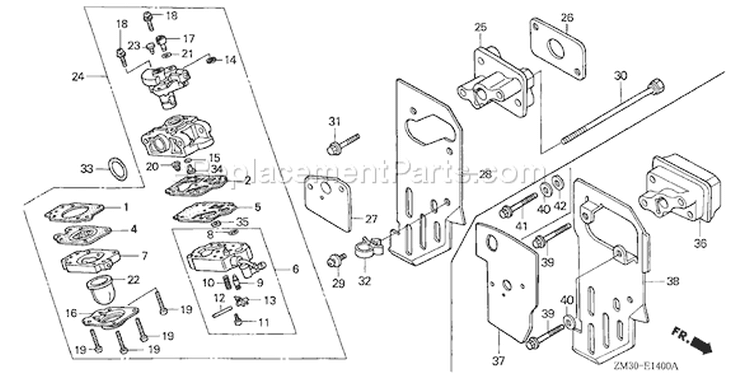 Page C Diagram and Parts List for Type SA - VIN# GCAG-1000001-2099999 Honda Engine