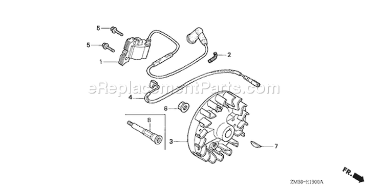 Page G Diagram and Parts List for Type SA - VIN# GCAG-1000001-2099999 Honda Engine