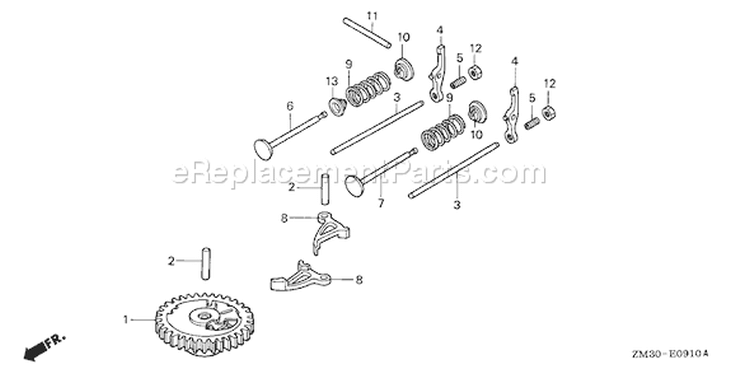 Page B Diagram and Parts List for Type TAP - VIN# GCAG-1000001-2099999 Honda Engine