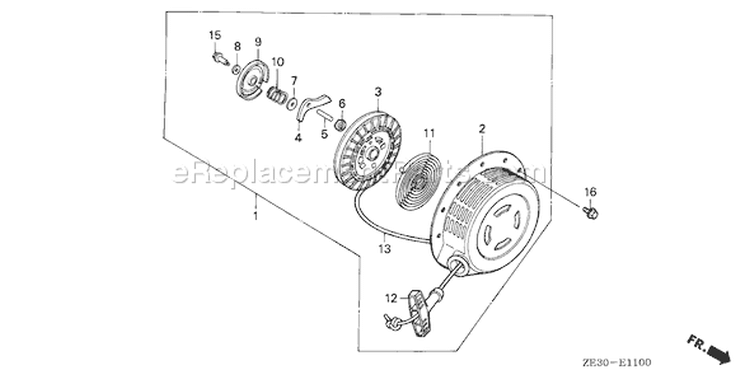 Page P Diagram and Parts List for Type VA - VIN# GC05-1000001-1469766 Honda Engine