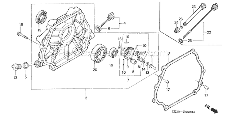 Page E Diagram and Parts List for Type VA - VIN# GC05-1000001-1469766 Honda Engine