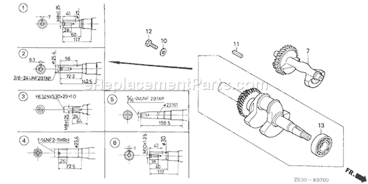 Page F Diagram and Parts List for Type VA - VIN# GC05-1000001-1469766 Honda Engine