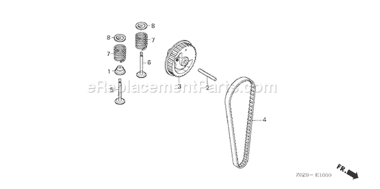 Page B Diagram and Parts List for Type SATA - VIN# GCACM-1100001-9999999 Honda