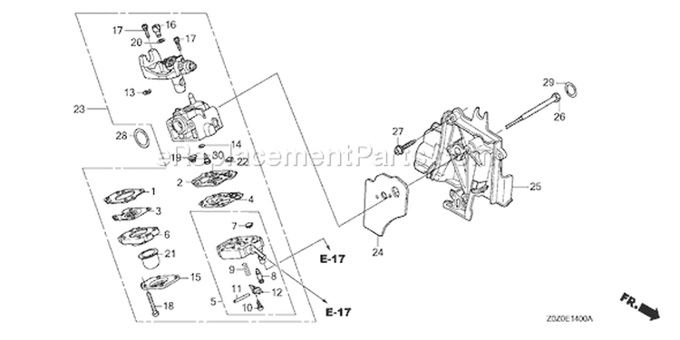 Page C Diagram and Parts List for Type SATA - VIN# GCACM-1100001-9999999 Honda