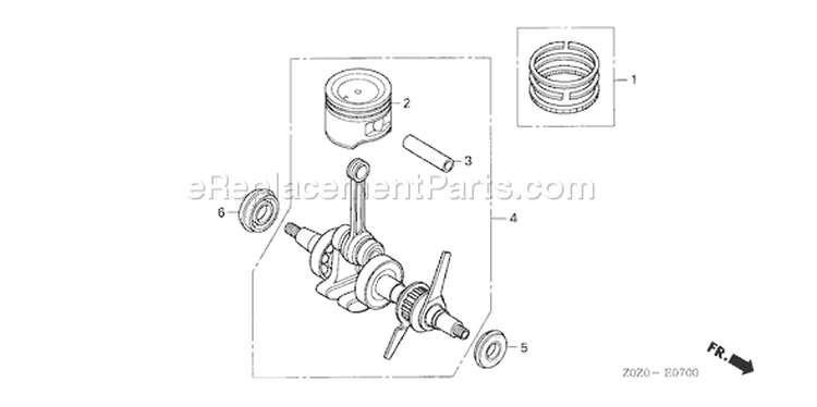 Page E Diagram and Parts List for Type SATA - VIN# GCACM-1100001-9999999 Honda