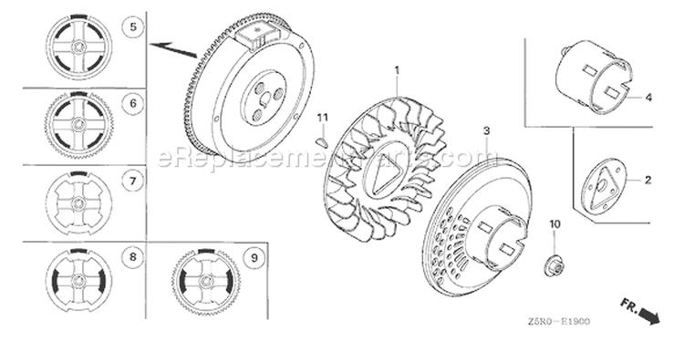 Page J Diagram and Parts List for Type EN6 - VIN# GCANK-1000001 Honda
