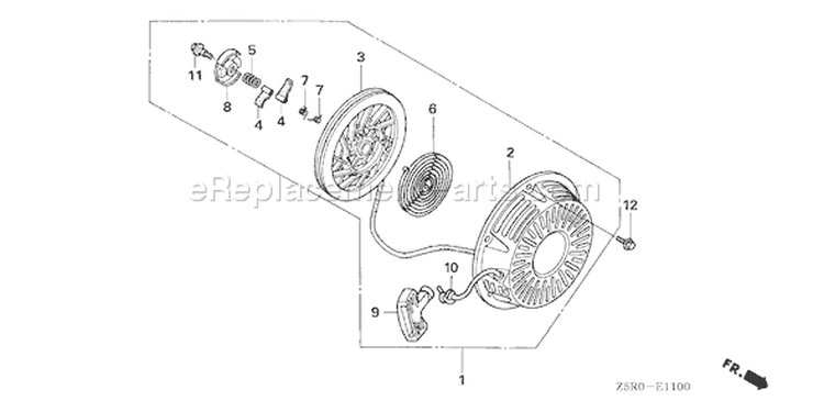 Page U Diagram and Parts List for Type EN6 - VIN# GCANK-1000001 Honda