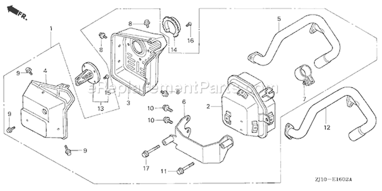 Page Q Diagram and Parts List for Type VXA3 - VIN# GCAD-1000001-1999999 Honda