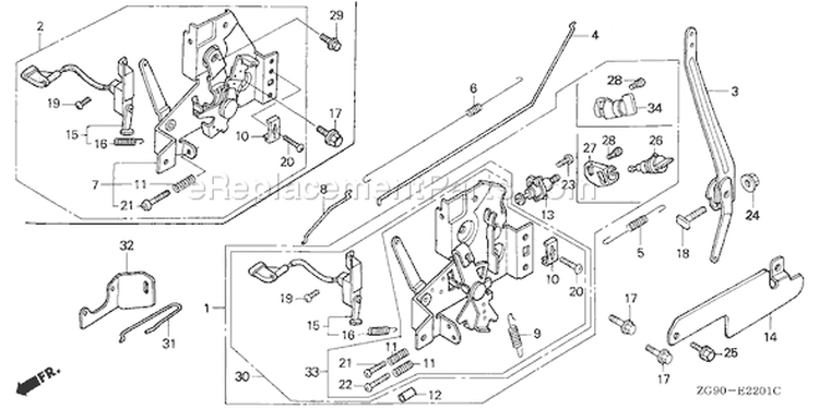 Page G Diagram and Parts List for Type N2TB - VIN# GJAB-6000001-7999999 Honda Engine