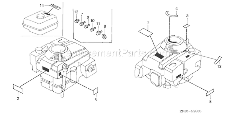 Page K Diagram and Parts List for Type DA33 - VIN# GJAA-2000001-2063521 Honda Engine
