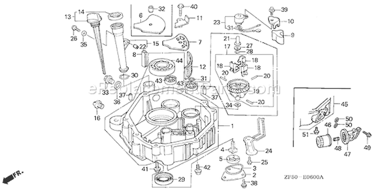Page M Diagram and Parts List for Type DA33 - VIN# GJAA-2000001-2063521 Honda Engine