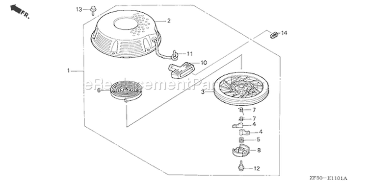Page O Diagram and Parts List for Type DA33 - VIN# GJAA-2000001-2063521 Honda Engine