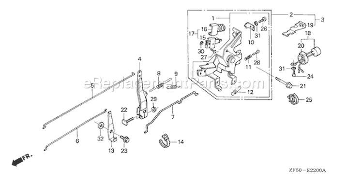 Page D Diagram and Parts List for Type DA33 - VIN# GJAA-2000001-2063521 Honda Engine