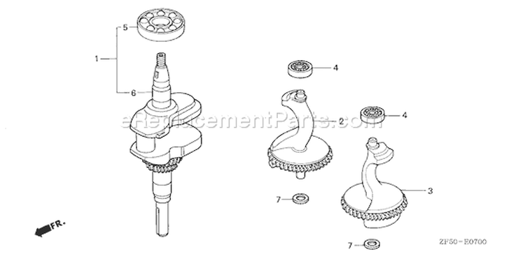 Page E Diagram and Parts List for Type DA33 - VIN# GJAA-2000001-2063521 Honda Engine