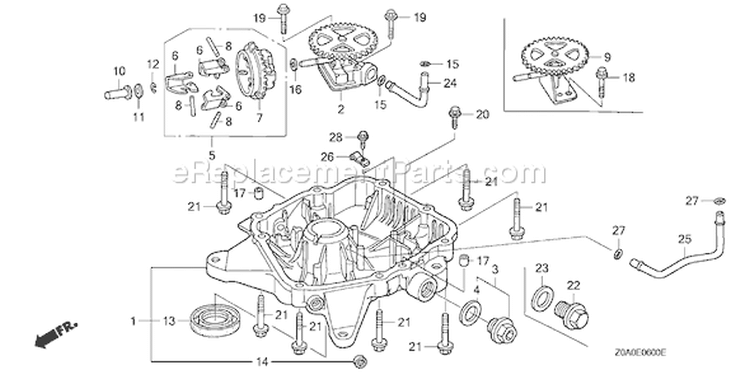 Page M Diagram and Parts List for Type QEA - VIN# GJAJM-1000001-1049999 Honda Engine