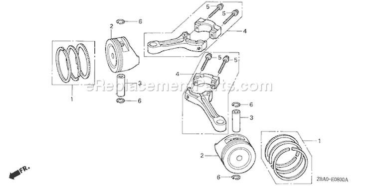 Page N Diagram and Parts List for Type QEA - VIN# GJAJM-1000001-1049999 Honda Engine