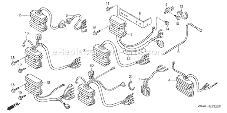 Page O Diagram and Parts List for Type QEA - VIN# GJAJM-1000001-1049999 Honda Engine